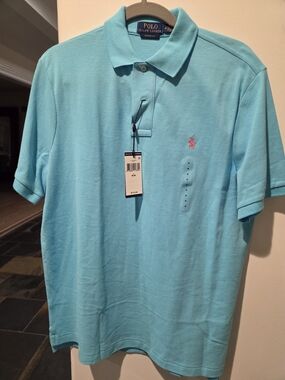 Polo by Ralph Lauren Men’s Aqua Classic Fit Polo Shirt.